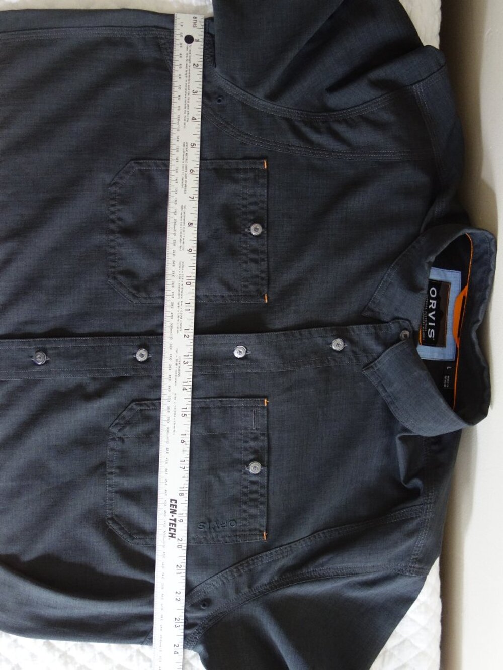 EUC ORVIS Gray Outdoor / Fishing Long Sleeve Light Weight Button Shirt – Men’s L - Picture 9 of 9